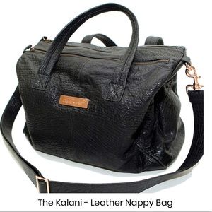Claudine & Ash black leather Diaper bag